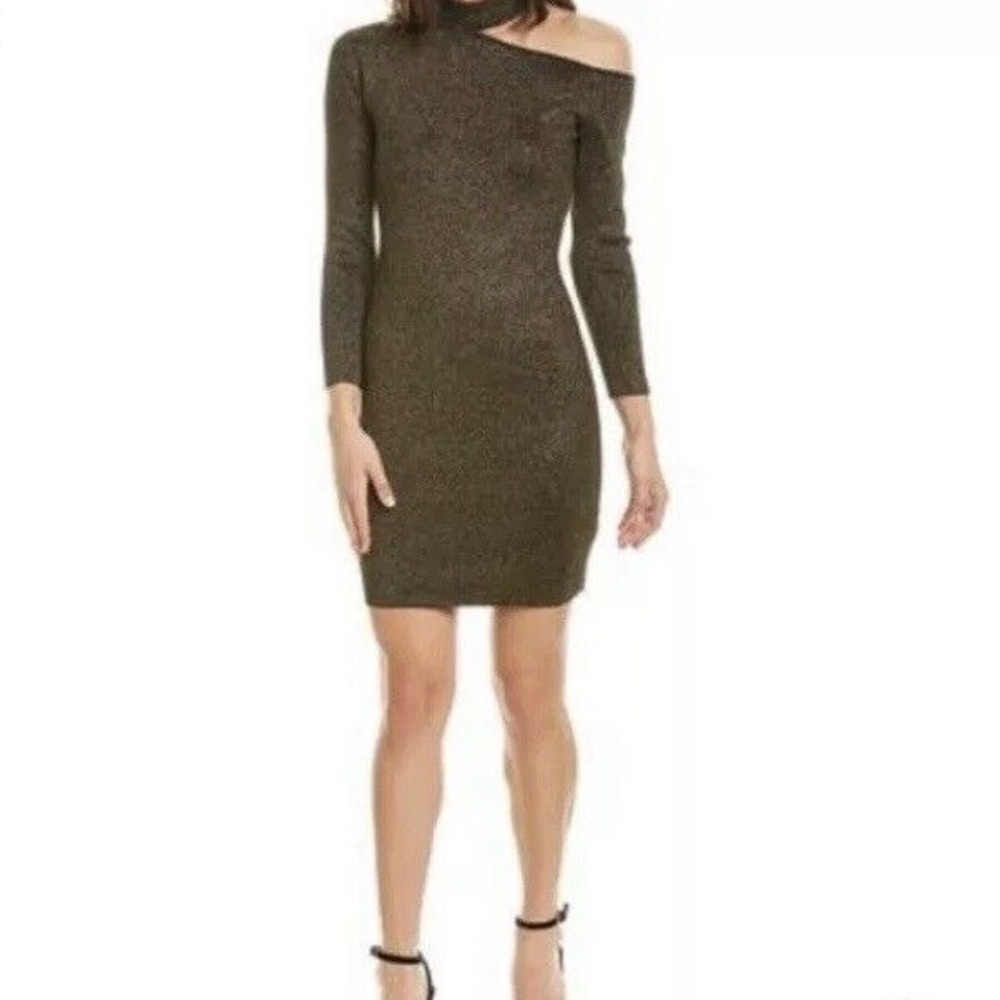 A.L.C. Metallic One-Shoulder Cutout Mini Dress (Size S)
